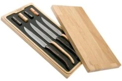 Laguiole En Aubrac Steak Knife Set 4-piece Mixed Wood With Knife Holders