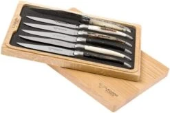 Laguiole En Aubrac Steak Knife Set 6-piece Mixed Horn, 62C99CKI