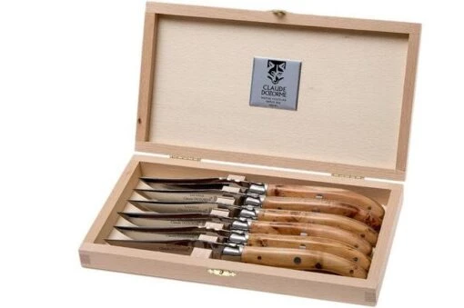 Claude Dozorme Laguiole 6-piece Steak Knife Set, Juniper