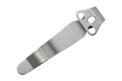 Flytanium Universal Short Pocket Clip FLY-1250SSW Stonewashed Titanium -Knives Shop FLY 1250SSW 03 flytanium