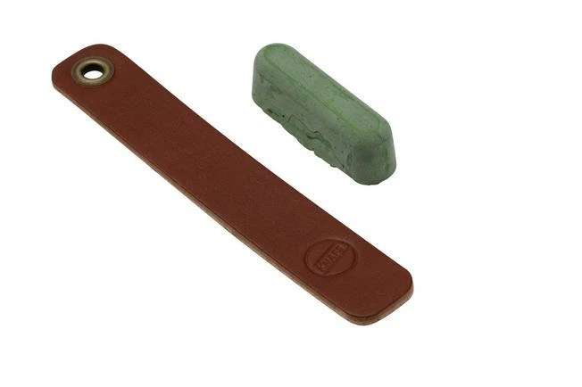 KNAFS Leather Strop And Stropping Compound Green, Ultra Fine 1 KNAFS Leather Strop And Stropping Compound Green, Ultra Fine