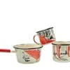 Knivesandtools Enamel Set E-SET-01, Mugs 8 Cm, 10 Cm & Saucepan 14 Cm, Enamel Crockery