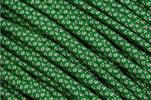 Knivesandtools 550 Paracord Type III Colour: Kelly Green With Cream Diamonds - 50 Ft (15.24 Meters)