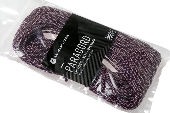 Knivesandtools 550 Paracord Type III Colour: Rose Pink Diamonds - 50 Ft (15.24 Meters) 3 Knivesandtools 550 Paracord Type III Colour: Rose Pink Diamonds - 50 Ft (15.24 Meters) - Image 3