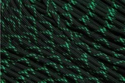 Knivesandtools 550 Paracord Type III, Colour: Black With Kelly Green X - 50 Ft (15.24 Meters)
