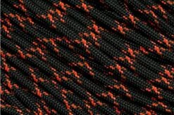 Knivesandtools 550 Paracord Type III, Colour: Black & Neon Orange X - 50 Ft (15.24 Meters)