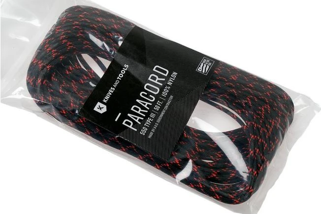 Knivesandtools 550 Paracord Type III, Colour: Black & Neon Orange X - 50 Ft (15.24 Meters) 3 Knivesandtools 550 Paracord Type III, Colour: Black & Neon Orange X - 50 Ft (15.24 Meters) - Image 3