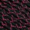 Knivesandtools 550 Paracord Type III, Colour: Black & Neon Pink X - 50 Ft (15.24 Meters)