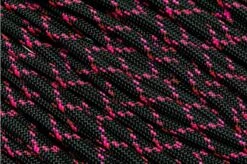Knivesandtools 550 Paracord Type III, Colour: Black & Neon Pink X - 50 Ft (15.24 Meters)