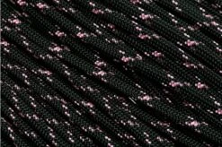 Knivesandtools 550 Paracord Type III, Colour: Black & Rose Pink X - 50 Ft (15.24 Meters)