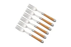 Forge De Laguiole FE62MINOL Set Of 6 Table Forks, Matt, Olive Wood