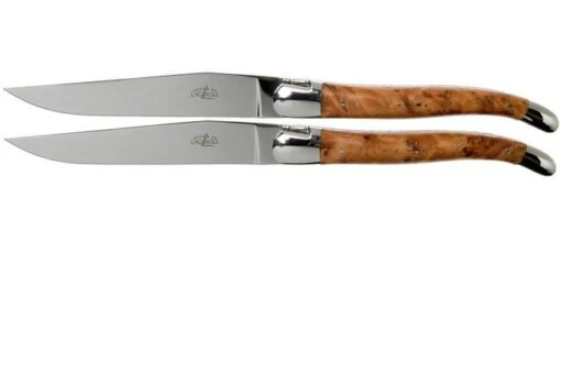 Forge De Laguiole, LAT22MINTHBRI, 2-piece Steak Knife Set Polished, Thuya-wood