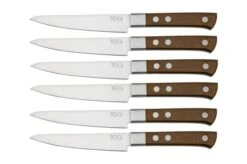 Maserin TEGI 2500TG01-M 6-piece Steak Knife Set With Bag, Brown