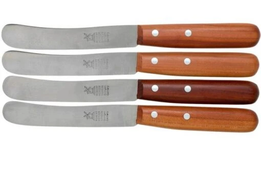 Robert Herder Buckels Set Of 4 Breakfast Knives, Plum Wood, Carbon