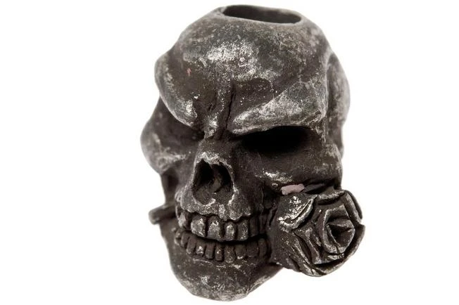 Schmuckatelli Rose Skull Bead Black Oxidized 1 Schmuckatelli Rose Skull Bead Black Oxidized