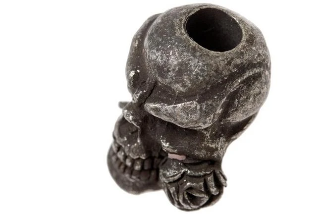 Schmuckatelli Rose Skull Bead Black Oxidized 2 Schmuckatelli Rose Skull Bead Black Oxidized - Image 2