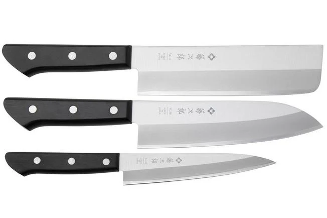Tojiro Basic TBS-300, 3-piece Knife Set, Nakiri, Santoku, Petty 2 Tojiro Basic TBS-300, 3-piece Knife Set, Nakiri, Santoku, Petty - Image 2