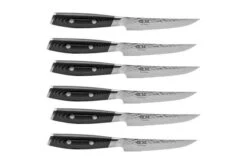 Yaxell Tsuchimon 36771 6-piece Steak Knife Set With Knife Block, Black -Knives Shop YL36771 04 yaxell