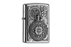 Zippo Steampunk Pocket Watch Emblem 2004742, Street Chrome, Lighter