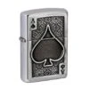 Zippo Ace Of Spades Emblem 49637-000002, Brushed Chrome, Lighter
