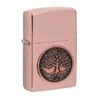 Zippo Tree Of Life Emblem High Polish Rose Gold 49638-000002, Lighter
