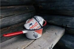 Knivesandtools Enamel Set E-SET-01, Mugs 8 Cm, 10 Cm & Saucepan 14 Cm, Enamel Crockery -Knives Shop knivesandtools enamelware 10